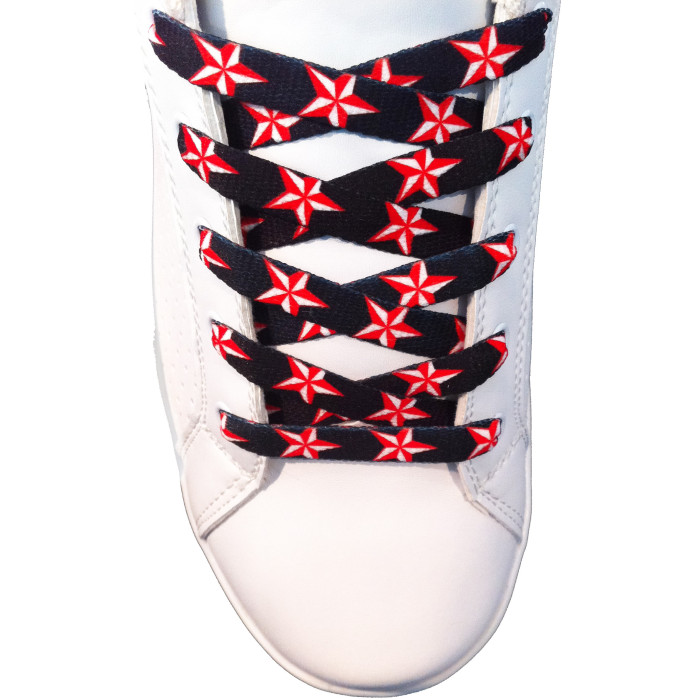 Stand out with these amazing red stars shoelaces